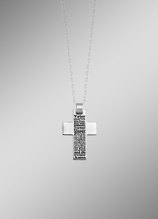 Mattierter Kreuz-Anhänger aus Edelstahl