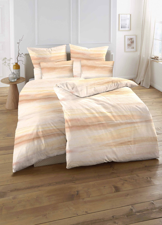 Bettwäschegarnituren - Beidseitig bedruckte Bettwäsche-Garnitur, in Größe 111 (40/80 cm + 135/200 cm) bis 115 (80/80 cm + 155/220 cm), in Farbe GELB Ansicht 2