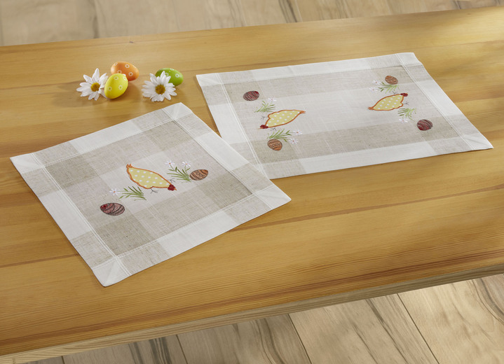 Tischdecken - Tisch- und Raumdekoration mit aufwendigen Applikationen, in Größe 102 (Läufer, 40/ 85 cm) bis 404 (Kissenbezug, 40/ 40 cm), in Farbe SEKT-BUNT Ansicht 4