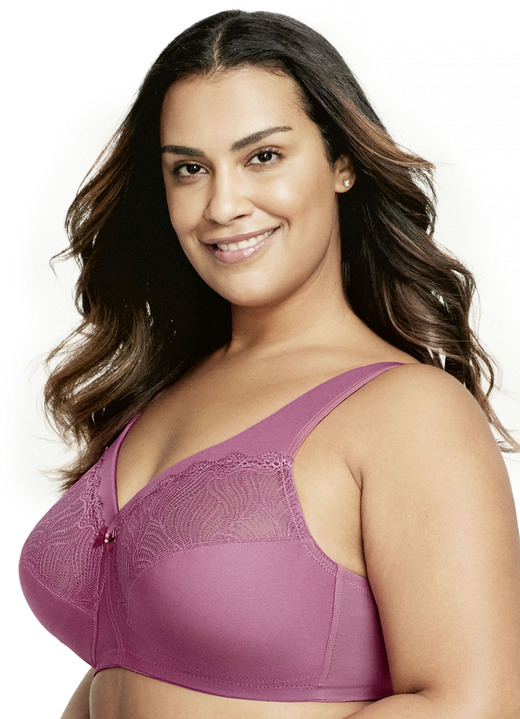 Bügel-BH - Glamorise Stütz-BH mit Spitze, in Größe 080 bis 120, in Cup C, in Farbe AZALEE Ansicht 2