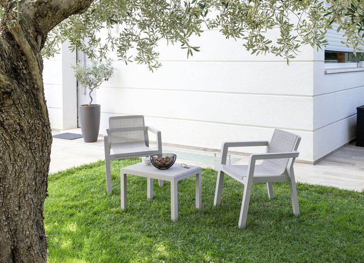 Gartenmöbel - 3-teiliges Balkon-Set , in Farbe GRAU Ansicht 1