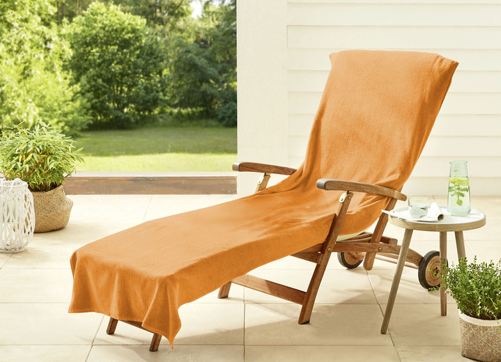 Kissen, Polster und Auflagen - Dyckhoff-Schonbezüge aus Frottee, in Größe 300 (für Hochlehner, ca. 60x130 cm) bis 301 (für Liegen, ca. 70x200 cm), in Farbe GELB Ansicht 3