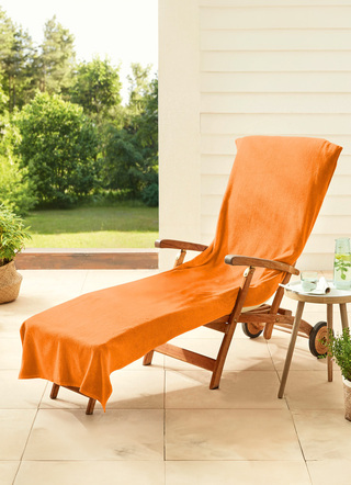 Kissen, Polster und Auflagen - Dyckhoff-Schonbezüge aus Frottee, in Größe 300 (für Hochlehner, ca. 60x130 cm) bis 301 (für Liegen, ca. 70x200 cm), in Farbe ORANGE – Farbe ORANGE – Ansicht 