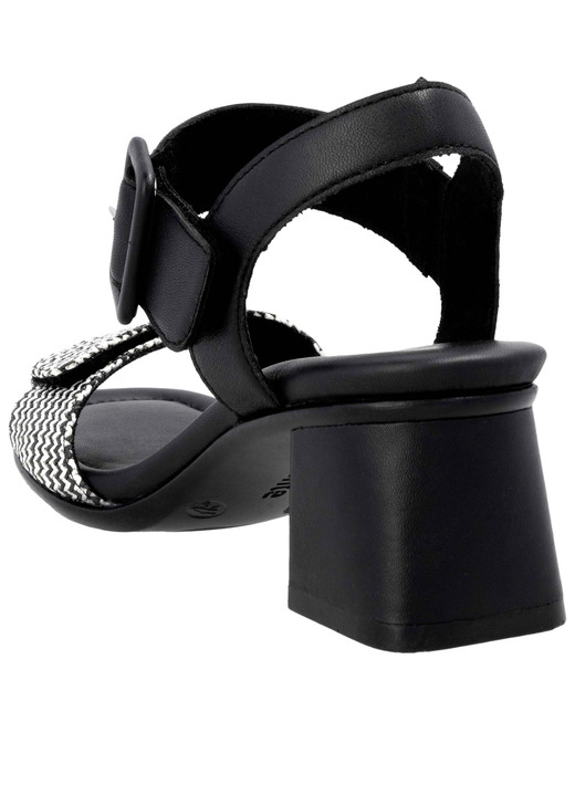 Sandaletten & Pantoletten - Remonte Sandalette mit Flechtdurchzügen, in Größe 036 bis 042, in Farbe SCHWARZ-WEISS Ansicht 3