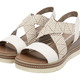 Sandaletten & Pantoletten - Remonte Sandalette mit Flechtdurchzügen, in Größe 036 bis 042, in Farbe SCHWARZ-CREME – Farbe HELLBEIGE-SAND – Ansicht 1