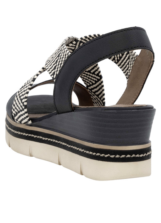 Sandaletten & Pantoletten - Remonte Sandalette mit Flechtdurchzügen, in Größe 036 bis 042, in Farbe SCHWARZ-CREME Ansicht 3