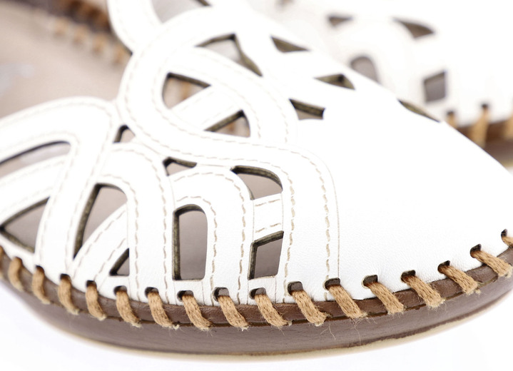 Mode - Rieker Sandale mit Klettverschluss, in Größe 036 bis 042, in Farbe CREME-COGNAC Ansicht 8