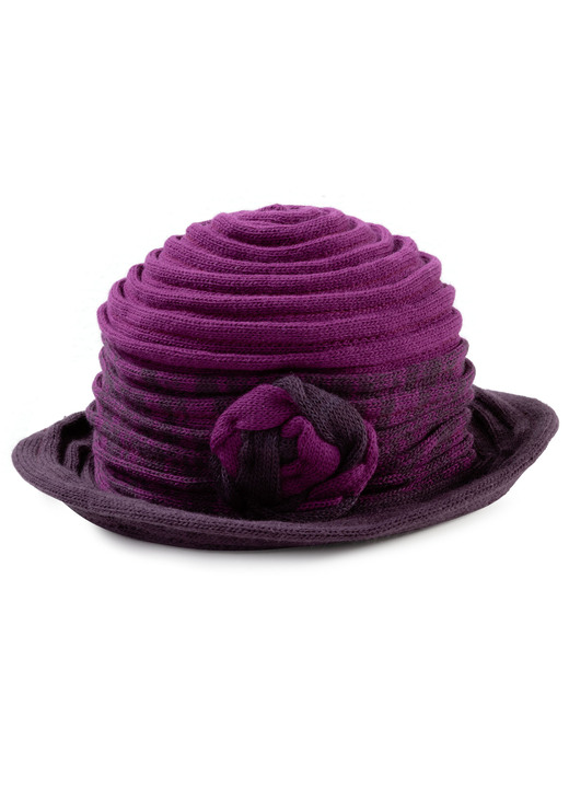 Mützen & Hüte - Eleganter Damen-Hut mit dekorativer Blume, in Farbe BEERE Ansicht 2