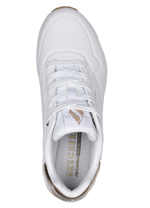 Slipper & Schnürschuhe - SKECHERS, bequeme Damen-Sneaker, mit sichtbarem Luftpolster, in Größe 036 bis 042, in Farbe SCHWARZ-GOLD Ansicht 7