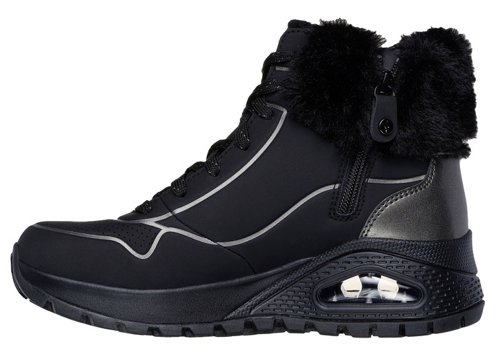 Stiefel & Stiefeletten - SKECHERS, gefütterte Damen-Boots, Winterschuhe, mit flauschigem Plüschkragen, in Größe 036 bis 041, in Farbe SCHWARZ Ansicht 5
