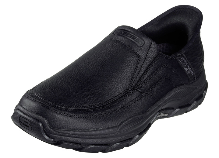 Mode - SKECHERS, bequeme Herren-Slipper, mit geformter Slip-Ins Fersenplatte, in Größe 040 bis 046, in Farbe SCHWARZ Ansicht 1