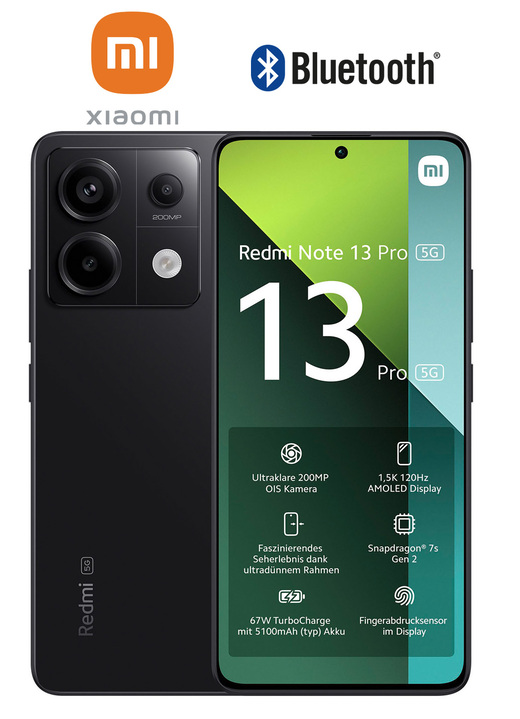 Smartphones & Telefone - Smartphone Xiaomi Redmi Note 13 Pro Ansicht 1 Smartphones & Telefone - Smartphone Xiaomi Redmi Note 13 Pro, in Farbe SCHWARZ Ansicht 1