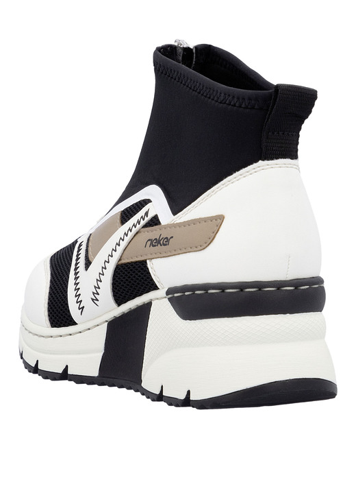 Komfortschuhe - Rieker, stylische Damen-Boots, Weite G, mit herausnehmbarem Fußbett, in Größe 036 bis 042, in Farbe CREME-SCHWARZ-BRAUN Ansicht 6