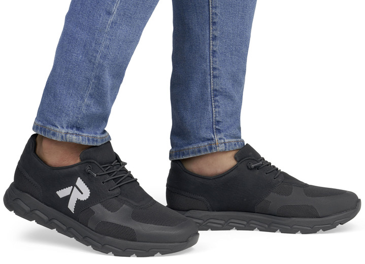 Slipper & Schnürschuhe - Rieker Sneaker mit elastischer Zierschnürung, in Größe 040 bis 047, in Farbe SCHWARZ Ansicht 6