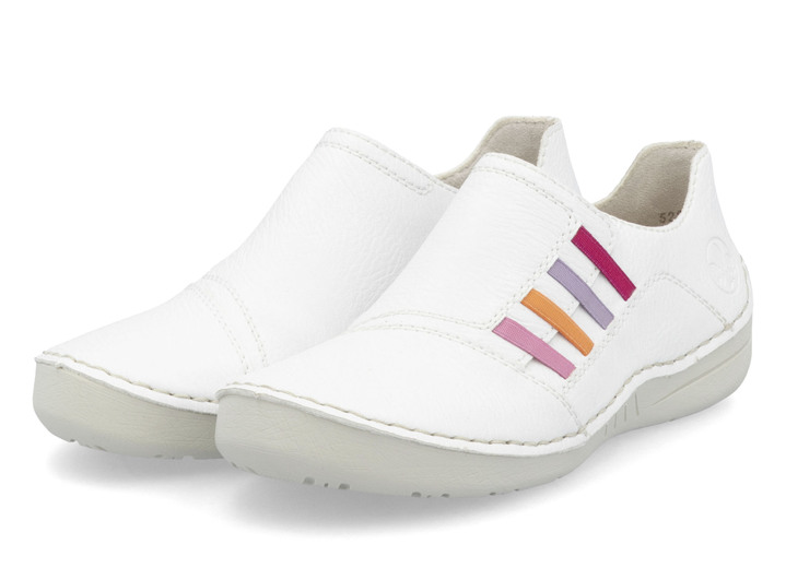 Slipper & Schnürschuhe - Rieker, klassische Damen-Slipper, mit Gummizug, in Größe 036 bis 042, in Farbe WEISS Ansicht 4