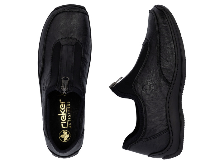 Slipper & Schnürschuhe - Rieker, klassische Damen-Slipper, mit Reißverschluss, in Größe 036 bis 042, in Farbe SCHWARZ Ansicht 7
