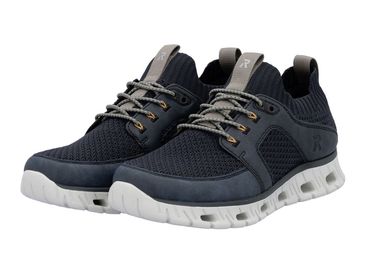 Slipper & Schnürschuhe - Rieker Sneaker mit elastischer Zierschnürung, in Größe 040 bis 047, in Farbe DUNKELBLAU Ansicht 4