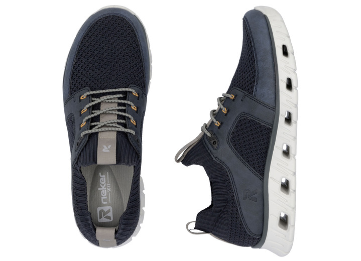 Slipper & Schnürschuhe - Rieker Sneaker mit elastischer Zierschnürung, in Größe 040 bis 047, in Farbe DUNKELBLAU Ansicht 5