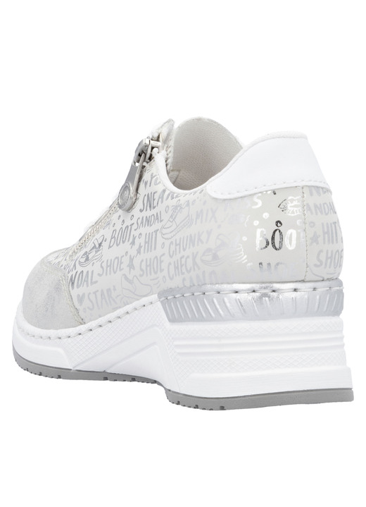 Komfortschuhe - Rieker Schnür-Sneaker aus bedrucktem Synthetikmaterial, in Größe 036 bis 042, in Farbe HELLBLAU-SILBER Ansicht 14