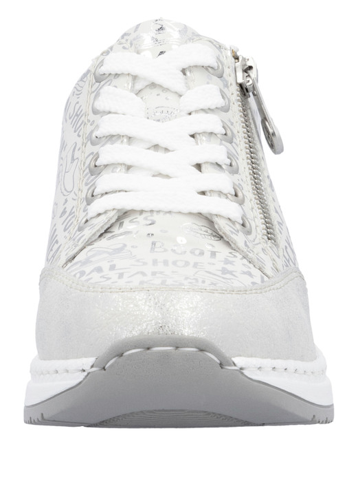 Komfortschuhe - Rieker Schnür-Sneaker aus bedrucktem Synthetikmaterial, in Größe 036 bis 042, in Farbe HELLBLAU-SILBER Ansicht 13