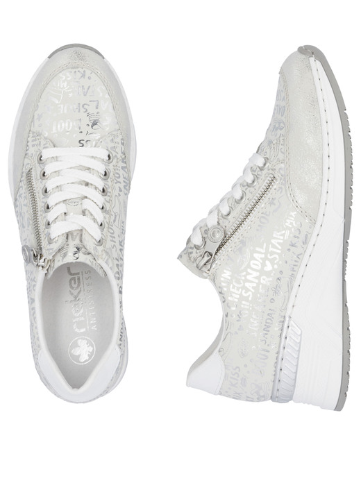 Komfortschuhe - Rieker Schnür-Sneaker aus bedrucktem Synthetikmaterial, in Größe 036 bis 042, in Farbe HELLBLAU-SILBER Ansicht 15