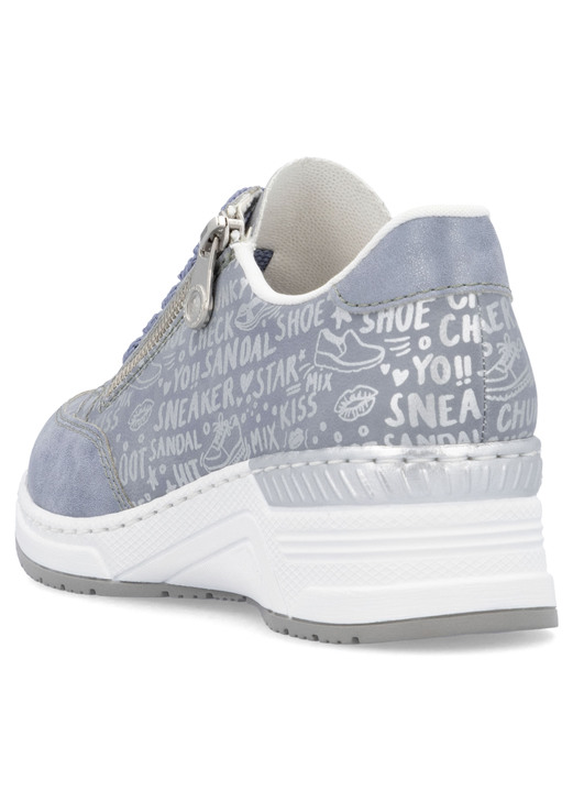 Komfortschuhe - Rieker Schnür-Sneaker aus bedrucktem Synthetikmaterial, in Größe 036 bis 042, in Farbe HELLBLAU-SILBER Ansicht 6