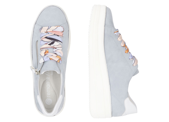 Komfortschuhe - Remonte Sneaker mit bunter Schnürung, in Größe 036 bis 042, in Farbe BLEU-WEISS Ansicht 6