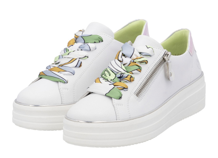 Komfortschuhe - Remonte Sneaker mit bunter Schnürung, in Größe 036 bis 042, in Farbe BLEU-WEISS Ansicht 11