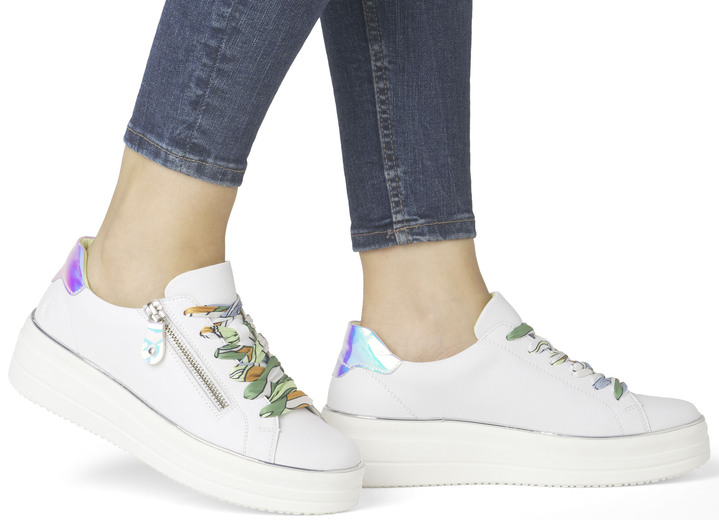 Komfortschuhe - Remonte Sneaker mit bunter Schnürung, in Größe 036 bis 042, in Farbe BLEU-WEISS Ansicht 15