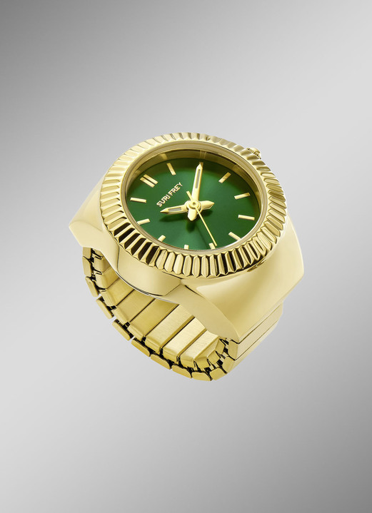 Suri Frey - Goldfarbene Quarz-Ringuhr, in Farbe  Ansicht 1