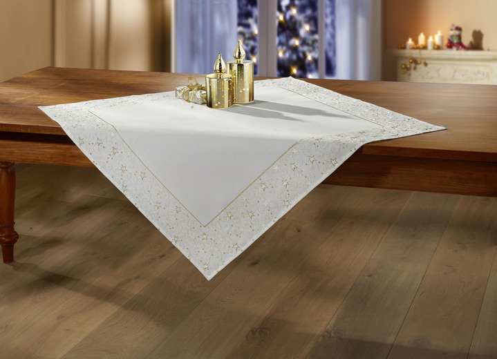 Tischdecken - Tisch- und Raumdekoration mit Glitzergarn Ansicht 6 Tischdecken - Tisch- und Raumdekoration mit Glitzergarn, in Größe 130 (Deckchen, 35/ 50 cm) bis 404 (Kissenbezug, 40/ 40 cm), in Farbe ROT Ansicht 6
