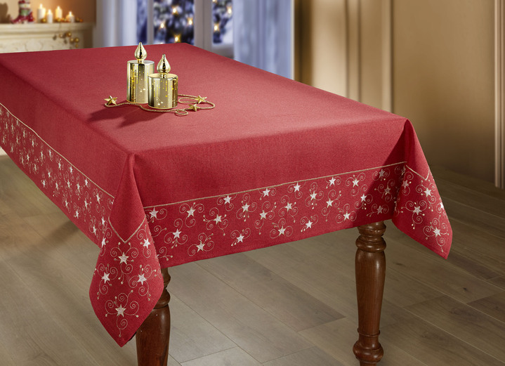 Tischdecken - Tisch- und Raumdekoration mit Glitzergarn Ansicht 11 Tischdecken - Tisch- und Raumdekoration mit Glitzergarn, in Größe 130 (Deckchen, 35/ 50 cm) bis 404 (Kissenbezug, 40/ 40 cm), in Farbe ROT Ansicht 11