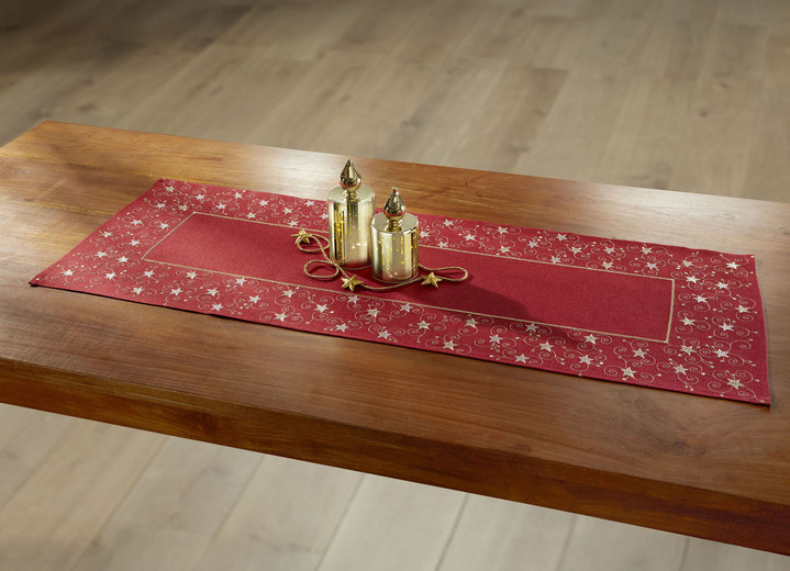 Tischdecken - Tisch- und Raumdekoration mit Glitzergarn Ansicht 9 Tischdecken - Tisch- und Raumdekoration mit Glitzergarn, in Größe 130 (Deckchen, 35/ 50 cm) bis 404 (Kissenbezug, 40/ 40 cm), in Farbe ROT Ansicht 9