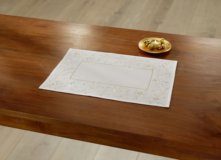 Tischdecken - Tisch- und Raumdekoration mit Glitzergarn Ansicht 3 Tischdecken - Tisch- und Raumdekoration mit Glitzergarn, in Größe 130 (Deckchen, 35/ 50 cm) bis 404 (Kissenbezug, 40/ 40 cm), in Farbe ROT Ansicht 3