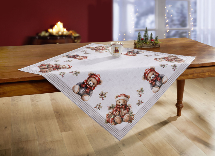 Tischdecken - Tisch- und Raumdekoration, in Größe 101 (Deckchen, 35/ 50 cm) bis 404 (Kissenbezug, 40/ 40 cm), in Farbe WEISS-BUNT Ansicht 1