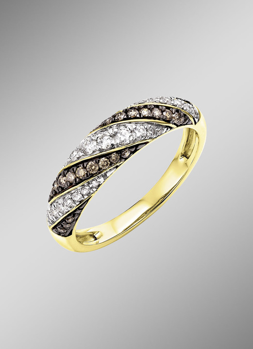 mit Diamanten - Damenring mit Brillanten und Diamanten, in Größe 160 bis 220, in Farbe  Ansicht 1