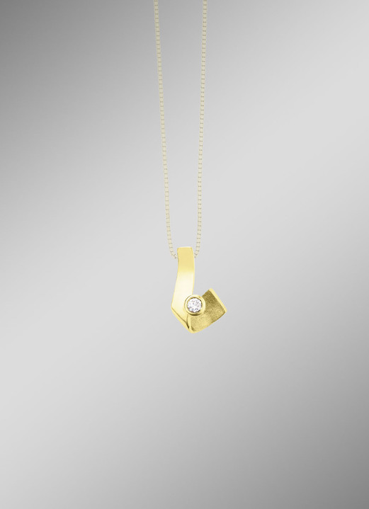 mit Diamanten - Anhänger mit Brillant, in Farbe  Ansicht 1