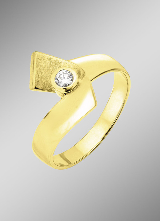 mit Diamanten - Vollendete Form: Damenring mit Brillant, in Größe 160 bis 220, in Farbe  Ansicht 1