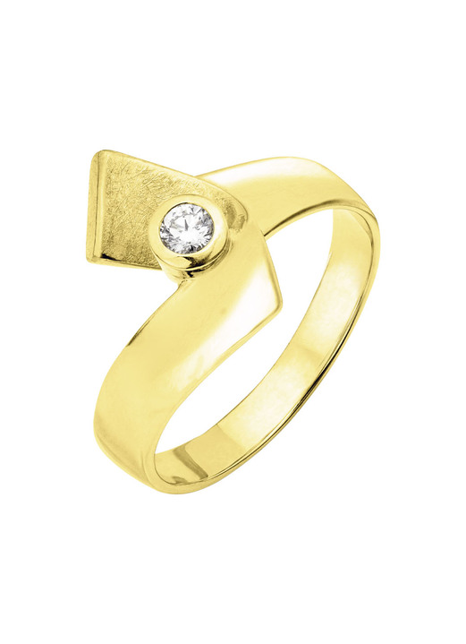 mit Diamanten - Vollendete Form: Damenring mit Brillant, in Größe 160 bis 220, in Farbe  Ansicht 2
