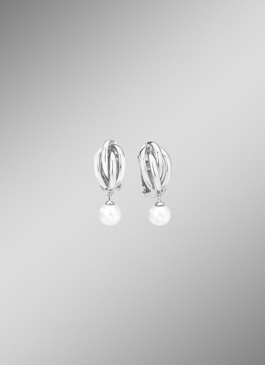 Ohrschmuck - Ohrclips mit Süßwasser-Zuchtperlen, in Farbe  Ansicht 1