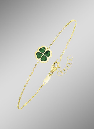 Zartes Glück – Armband mit Malachit-Kleeblatt