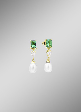 Eleganz in Bewegung – Ohrstecker mit Perlen und Kristallglanz