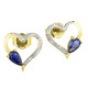 mit Edelsteinen - Herz-Ohrstecker mit echt Safir, in Farbe  – Ansicht 2