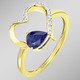 mit Edelsteinen - Zeitlose Romantik: Damenring mit echtem Safir, in Größe 160 bis 220, in Farbe  – Ansicht 1