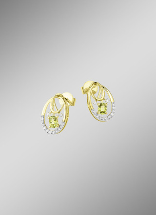 Ohrstecker mit Brillanten und Peridot