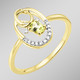 mit Edelsteinen - Damenring mit Brillanten und Peridot, in Größe 160 bis 220, in Farbe  – Ansicht 1
