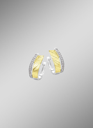 Klappcreolen in Bicolor mit synth. Zirkonia