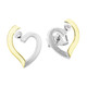 Ohrschmuck - Herz-Ohrstecker in Bicolor mit synth. Zirkonia, in Farbe  – Ansicht 2