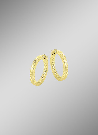 Creolen mit Struktur aus vergoldetem Silber