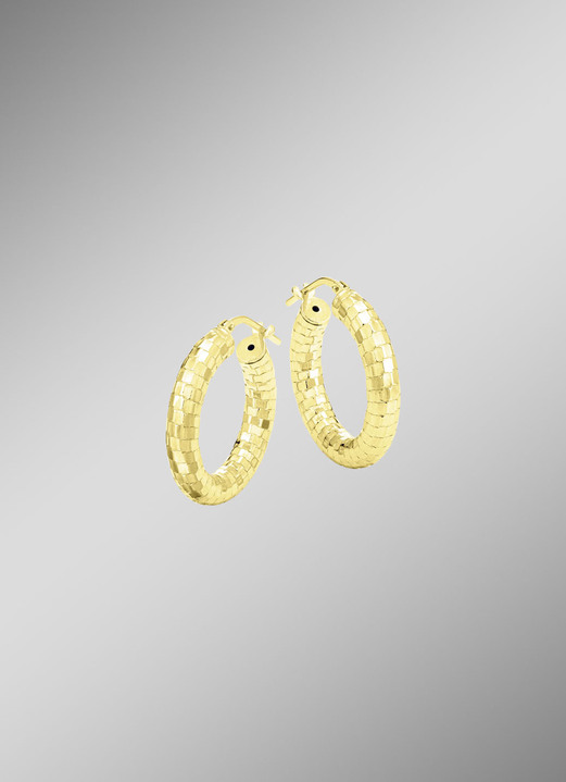 Ohrschmuck - Facettierte Creolen aus vergoldetem Silber, in Farbe  Ansicht 1